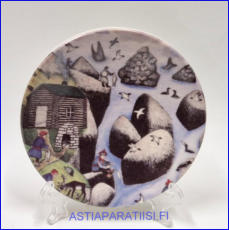 ARABIA, N�kym� J��meren rannalta. nro.50 sein�lautanen. Design: Andreas Alariesto,1980-luku.Mitat Halkaisija n. 12 cm, 1kpl, 78�/kpl,( Tuote nro 130A )