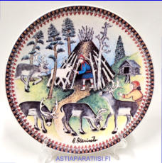 ARABIA,  Lappi � lautanen sein�lautanen. Design: Andreas Alariesto,1980-luku.Mitat Halkaisija n. 23 cm, 1kpl, 75�/kpl,( Tuote nro 141A )
