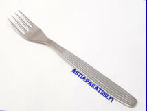 HACKMAN, Sorsakoski,Scandia Ruokahaarukka, Design:Kaj Franck,Ruostumatonta ter�st�,Suunniteltu vuonna 1960, pituus n. 18 cm, 6 kpl, 15�/kpl,( Tuote nro 127AT )