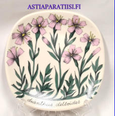 ARABIA,Sein�lautanen "Ketoneilikka" Dianthus deltoides,Design:Esteri Tomula,Valmistettu 1982-1986-luku,Korkeus n. 12 cm, leveys n. 12 cm,1 kpl,58� /kpl ( Tuote nro / Item #103E )