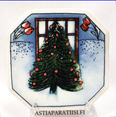 ARABIA, Sein�lautanen " Christmas " Suunniteltu Finnairille, rajoitettu m��r�, Design:Helj� Liukko-Sundstr�m, Korkeus n. 15 cm, leveys n. 15 cm 35 �( Tuote nro / Item #251HL )