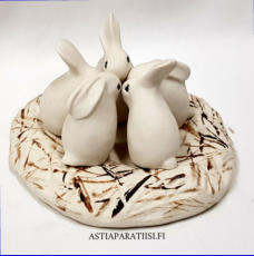 ARABIA, Puput pes�ss� / mets�ss�, filigraani,Design:Helj� Liukko-Sundstr�m,Valmistusvuosi 1981 -1982 ,Halkaisija 15 cm,385 �( Tuote nro / Item #278HL )