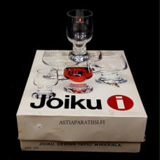 IITTALA, "Joiku" v�kev�viinilasi alkuper�ispakkaus.Design:Tapio Wirkkala,Tuotannossa 1973,Korkeus n.9,7 cm ,halkaisija n.4,8 cm,6 kpl,90� yht.( Tuote nro / Item #303J )