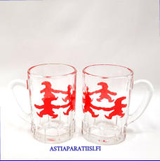 Ranskalainen Vanha  joulu gl�gilasi, Korkeus n.7,5 cm , Halkaisija n.4,8 cm, 2 kpl,14�/ yht. ( Tuote nro / Item #509J )