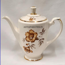 ARABIA,Myrna kahvikannu,Design:Olga Osol, vientituote, pohjassa kruunuleima ARABIA Design, Myrna England,todella hyv�kuntoinen,Korkeus ilman kantta n.16,5 cm,1kpl,128�/kpl,( Tuote nro / Item #139KK )