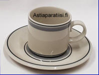 ARABIA,Usva kahvikuppi, malli M,Design:Anja Jaatinen-Winquist (malli),Kupin korkeus n.6 cm, halkaisija n. 6,6 cm, Suunniteltu vuonna 1968 4kpl , 21�/ kpl ( Tuote nro 328Q )