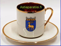 ARABIA,  Ahvenanmaan maakunta espressokuppi /mokkakuppi,malli OC,Design:Olga Osol,Malli:Greta-Lisa J�derholm,Kupin korkeus n.5,6 cm, halkaisija n. 5,4 cm, Suunniteltu vuonna 1964-1971, 1 kpl,40�/ kpl ( Tuote nro 350Q )