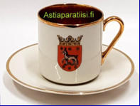 ARABIA,  Kanta-H�meen maakunta espressokuppi /mokkakuppi,malli OC,Design:Olga Osol,Malli:Greta-Lisa J�derholm,Kupin korkeus n.5,6 cm, halkaisija n. 5,4 cm, Suunniteltu vuonna 1964-1971, 2 kpl,40�/ kpl ( Tuote nro 352Q )