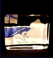 IITTALA, pieni lasikortti J�nis lumessa, Design:Helj� Liukko-Sundstr�m,leveys n. 7,5 cm, korkeus n. 6 cm,1kpl,45�/kpl