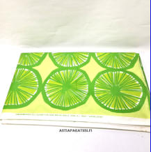 MARIMEKKO, Vintage "Appelsiini " Vahakangas p�yt�liina,Design:Maija Isola, 1950/K.I.2003,Ollut k�yt�ss�, mutta liina on ehj� ja tahraton.mitat ,n.252 X 145 cm, 0 kpl, (Tuote nro / Item 103PO)