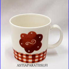 ARABIA,Joulupipari muki,Design :Minna Immonen,Suunniteltu vuonna 2006. korkeus n.8 cm, halkaisija n.8,3 cm, 5 kpl, 34 �/kpl,( Tuote nro 137 P )