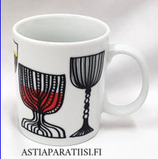 MARIMEKKO, Kippis muki, Design:Maija Louekari 2008,korkeus n.8 cm, halkaisija n.7,5 cm, 1 kpl, 42 �/kpl,( Tuote nro 247 P )