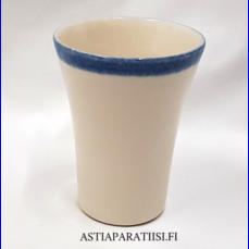 PENTIK ,sininen reunaraita korvaton muki, korkeus n.11,8 cm, halkaisija n.8,8 cm, 2 kpl, 19 �/kpl,( Tuote nro 294 P )