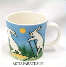 ARABIA, pupumuki Suomalaiset sauvak�velij�t, Design:Helj� Liukko-Sundstr�m,Valmistusvuosi 2008-2011,korkeus n.8 cm, halkaisija n.8 cm, 2 kpl, 48 �/kpl,( Tuote nro 308 P )