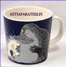 ARABIA,Muumimuki M�rk�,Moomin Mug, Groke (2005-),Design: Tove Slotte-Elevant,Korkeus n. 8 cm, halkaisija n. 8 cm, 1kpl,48�/kpl,( Tuote nro 133M )