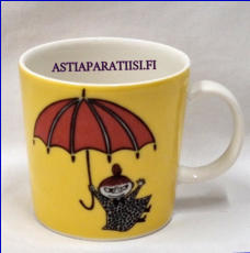 ARABIA,Muumimuki Pikku Myy, keltainen,Moomin Mug, Little My (2008-2014),Design:Tove Slotte-Elevant,Korkeus n. 8 cm, halkaisija n. 8 cm, 3kpl, 42�/kpl( Tuote nro 144M )