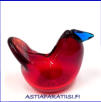 NUUTAJ�RVI, Art Glass Bird, Sieppo/Flycatcher,1972-1978,II-laatu,Design: Oiva Toikka Nuutaj�rvi Notsj�,Signeerattu / Signature,mitat n. 8,5 cm x 4 cm,1kpl,280� ( Tuote nro / Item #122T