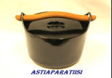 Sarpaneva-emaloitu pata,  Design:Timo Sarpaneva, halk. n.21,5cm, kork. n.14,5cm, 1kpl, 210�/kpl