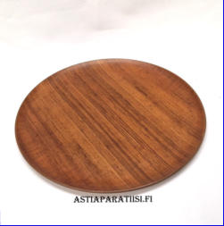 Luhti Oy tiikki-tarjotin Vintage,Mitat: Halkaisija n. 25 cm, 1kpl,30�,( Tuote nro / Item #137PU )
