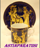 Egyptian coffee Cup  & Saucers Setss - Fine Royal Porcelain Sculpture, 6kpl,20�/kpl