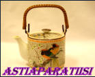 OLD teapot, hand painted birds & flowers,1KPL, 85�