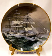 The Great Clipper Ships, Nightingale, sein�lautanen,Franklin Porcelain,Franklin Porcelain,CUTTY SARK PLATE THE GREAT CLIPPER SHIPS COLLECTION FRANKLIN PORCELAIN, halkaisija n.23 cm,1kpl, 50�/kpl
