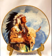 Franklin mint limited edition plate entitled hear me great spirit. Native American indian by Paul Calle,halkaisija n.21 cm,1kpl, 45�/kpl